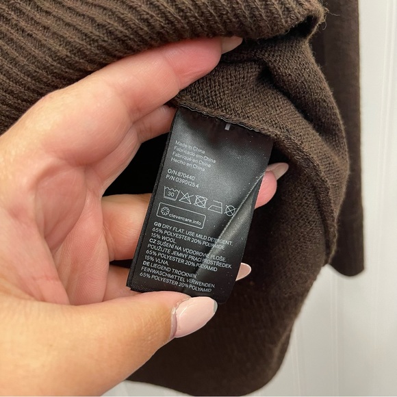 H&M Conscious Wool Blend Brown Sweater Sz M - Picture 5 of 5